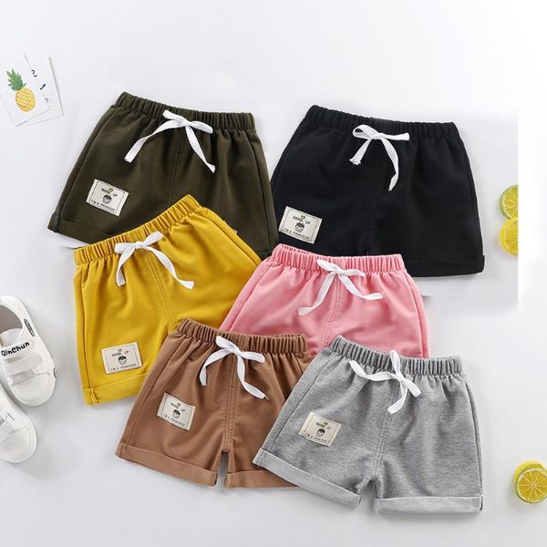 

children's shorts baby clothing solid color casual boy girl summer selling cotton clothes, Black