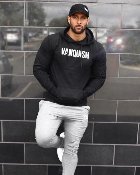 

men's hoodies & sweatshirts autumn and winter sports fitness jacket shirts casual running cycling clothes, Black