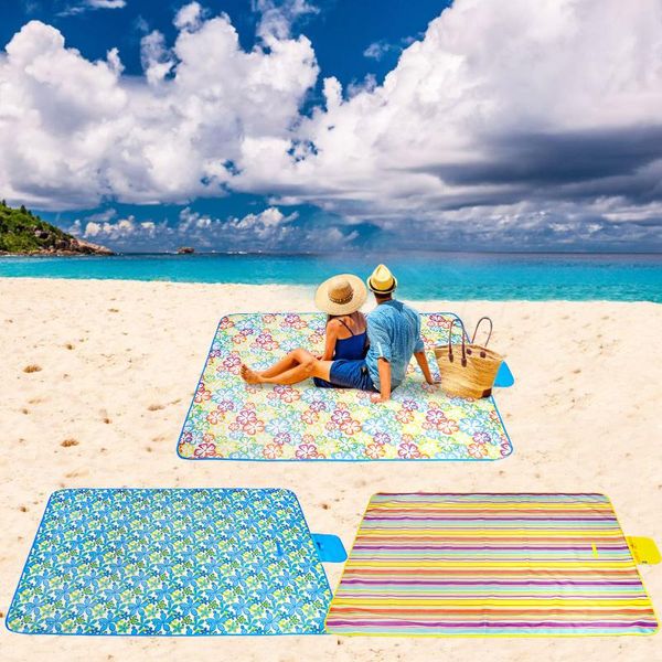 

oversized large size pvc picnic blanket moisture-proof lattice mat waterproof sandproof camping beach pad outdoor pads