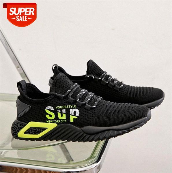 

flying knit men's sports casual shoes low-flat-heel breathable single #dc3o