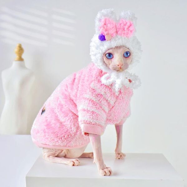 

cat costumes duomasumi sphynx clothes velvet warm soft winter thickened hairless for cornish rex, devon peterbald