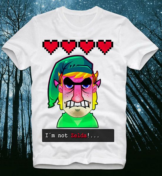 

T-Shirt Funny legend of Zelda Game Gamer Retro Vintage 8bit C64 Atari SNES, White;black