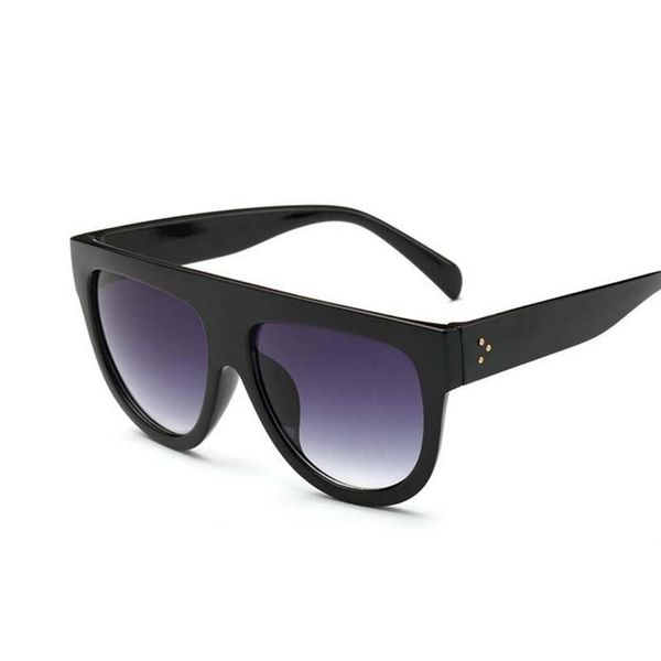 

sunglasses flat mirror women brand designer sun glasses for rivet gradient ladies female goggles oculos, White;black