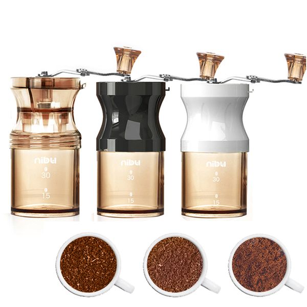 Manuelle Kaffeebohnenmühle mit verstellbarem Keramikgrat für Espresso, French Press, türkisches Brau-Küchenmühlenwerkzeug XBJK2104