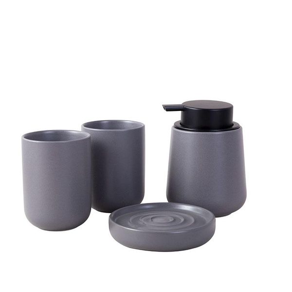 

ceramic bathroom black 4/piece household lotion bottle/mouthwash cup/soap dish/home portable bottle deskdecoration bath accessory set