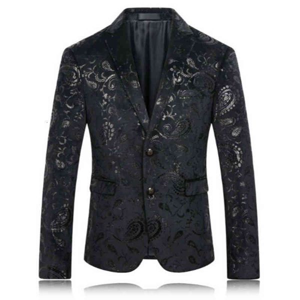 

men's suits & blazers black blazer men paisley pattern sequin suit jacket slim fit fashion stage wear for singer casual mens arrivals e, White;black