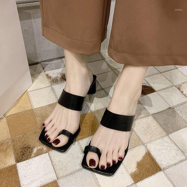 

slippers spring woman fashion high heel flops outdoor -slip beach shoes sapato feminino -heel sandal style party1, Black