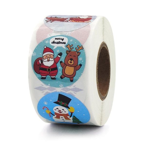 

gift wrap christmas elements stickers roll colorful 500-count round seals for cards envelopes box decor w