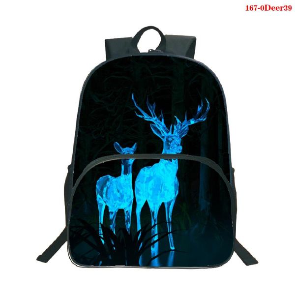 

backpack fashion 3d deer animal travel large-capacity sthudent shoulder bag rucksack oxford for teenagers schoolbag bagpack