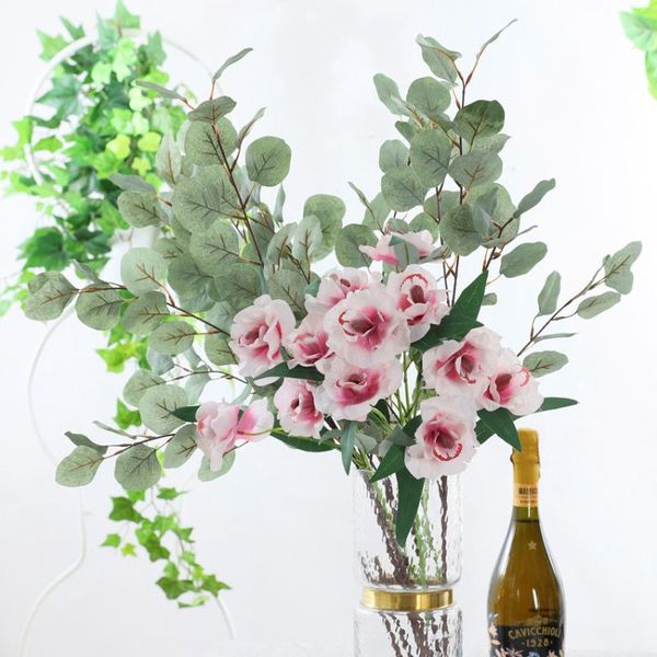 

artificial eucalyptus leaves branch silk greenery flower wedding home decoration fake green plants decorative flowers & wreaths