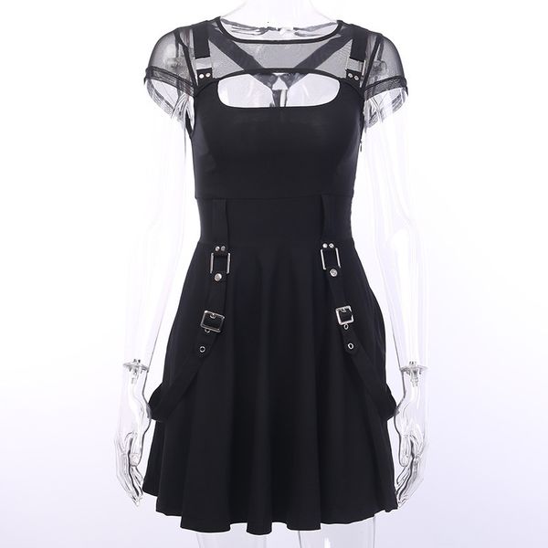 

high collar mesh printing long-sleeved slim tight autumn fashion women dress 200928, Black;gray