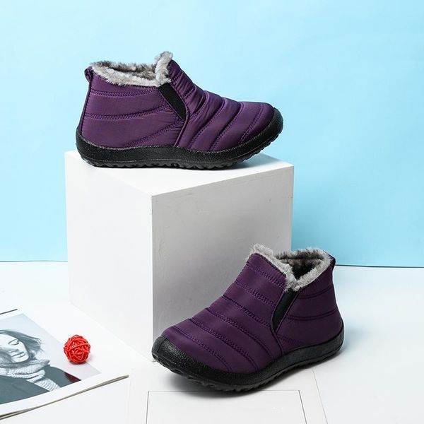 

boots women 2021 fashion waterproof snow for winter shoes casual lightweight ankle botas warm, Black