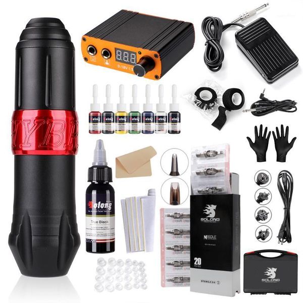 

stigma tattoo kit hybrid pen dc interface rotary machine with needle cartridges power supply quiet body&art em1291