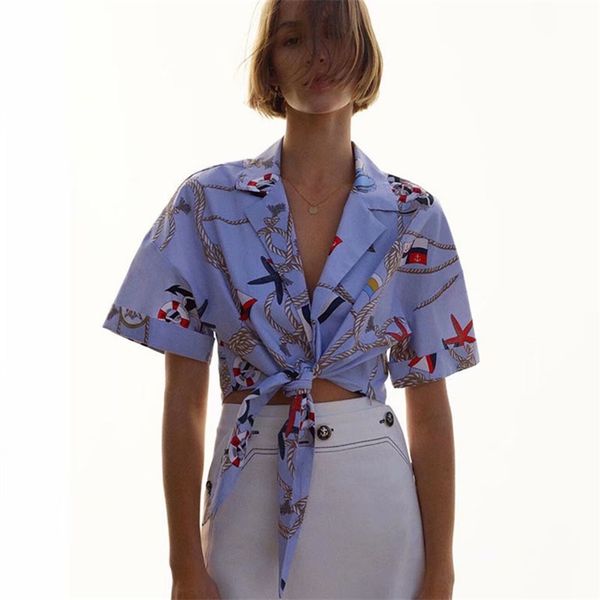 

women summer casual shirt short printing blouses female lace blusas bb1161 210513, White