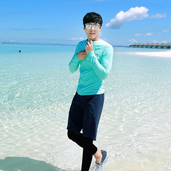 

one-piece suits swimsuit upf 50+ uv three piece long sleeve swimwear rash guard sets for men women rashguards zip surfing diving suit