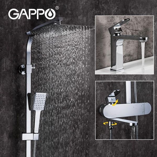 

shower set rainfall brass bathroom mixer faucet waterfall sets faucets