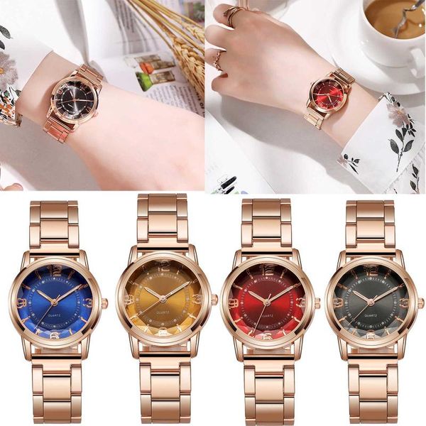 

wristwatches luxury watches for women gold stainless steel quartz wristwatch crystal dial casual bracele watch fashion ladies gift, Slivery;brown