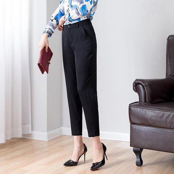 

women's pants & capris natural silk, Black;white
