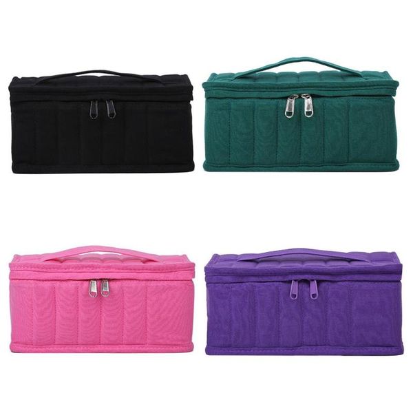 

grid essential oil bottle carrying case large storage bag shockproof travel zippe organizer for nail polish bags