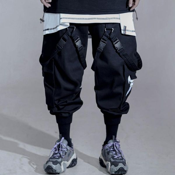 

men's japanese streetwear techwear black jogger pants