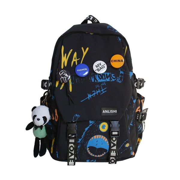 

backpack women cool for teenage girls preppy style school bags print letter female graffiti fashion student book bag