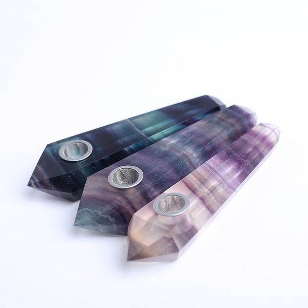 

natural fluorite crystal rhombus pipe wicca crystals fluorspar piedras y cristales color stones decorative objects & figurines