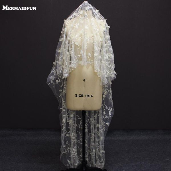 

bridal veils 2021 real pos one layer 2 meters flower champagne wedding dress without comb beautiful m veil, Black