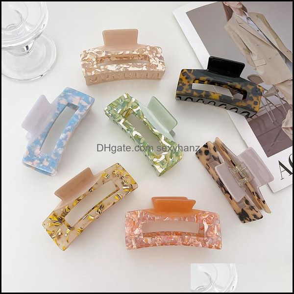 

clamps hair jewelry yamog two color splicing large square women hollow floral claw clip girls shower scrunchies ponytail hairpins head aesso, Slivery;golden