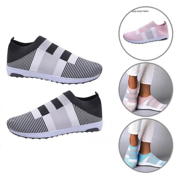 

sports socks sneakers wear-resistant shoes lightweight anti-slip stylish ladies slip on running, Black