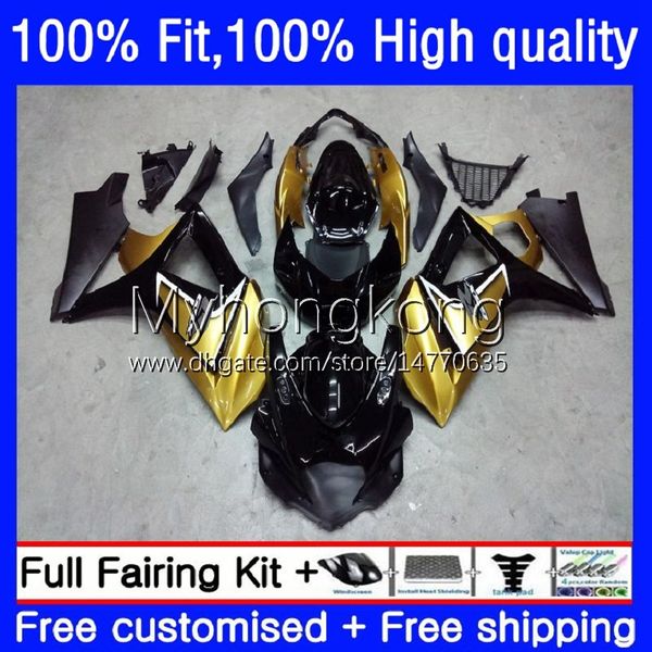 OEM Body Kit для Suzuki GSXR 1000CC 1000 CC K7 Black Gold 2007 2008 CUDEWORK 27NO.78 GSXR1000 GSX-R1000 GSXR1000CC 2007-2008 GSXR-1000 07 08