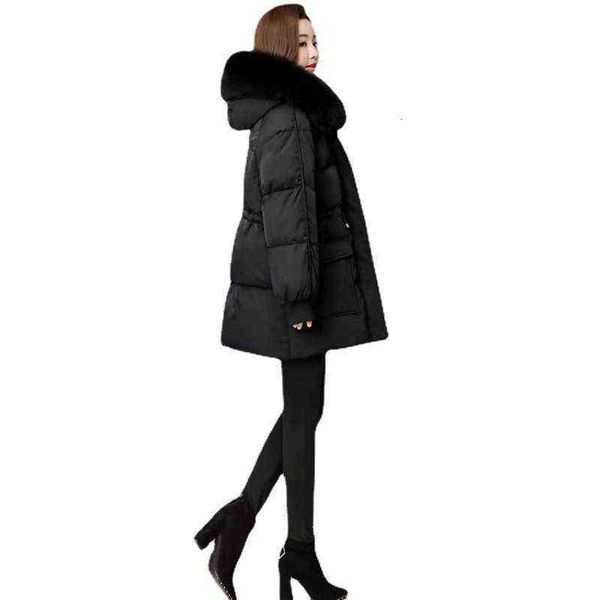 

down et women's short thickened waist bread fashion korean small white down warm women, Black