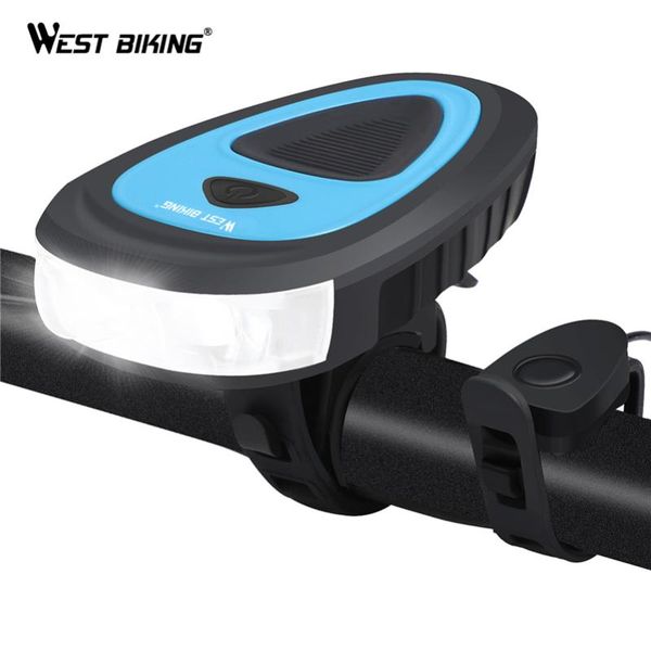 

1200mah bicycle light 200lumens xpe bead bike front with 120db 5 sounds bell lamps lights