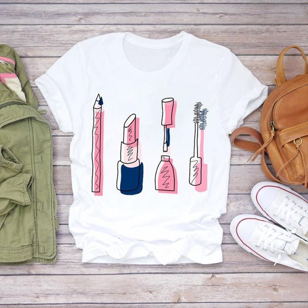 

summer funny fingernail art sinple women fashion print ladies womens graphic female tee, White