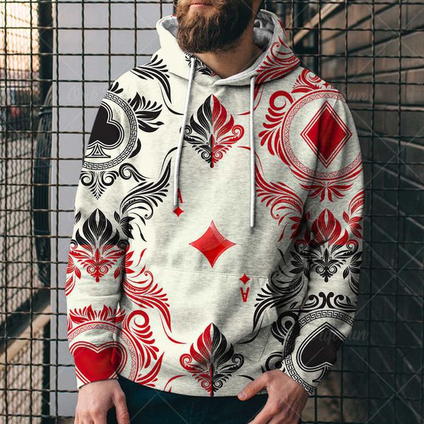 

2021 autumn trend poker seri digital printed sweater men's casual pullover sports hoodiezgqg, Black