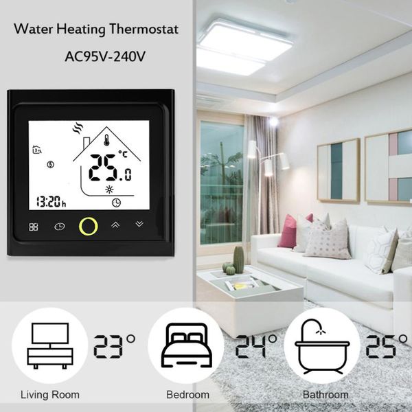 

smart home control thermostat programmable 3a water heating lcd display touch screen ntc sensor winter warm room temperature controller
