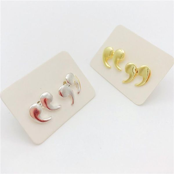 

earrings & necklace ad-er30015/tracysger/high polish quotation mark jewelry, Silver