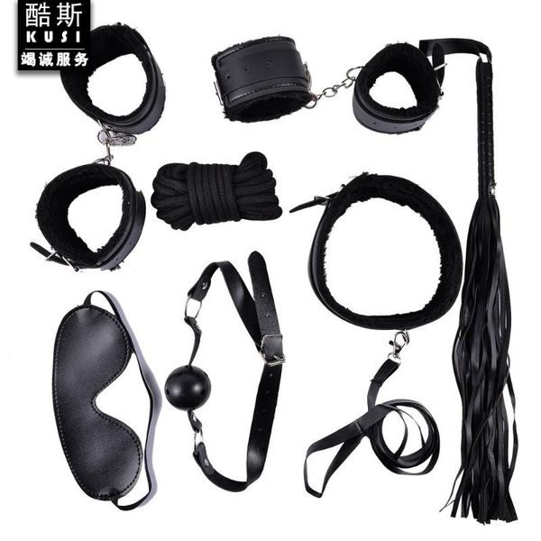 

plush leather 10-piece toy bundle bondage alternative couple flirting supplies bras sets, Red;black