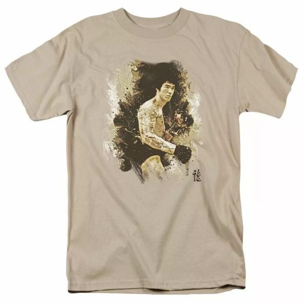 

bruce lee intensity t shirt mens license movie martial arts tee sand, White;black