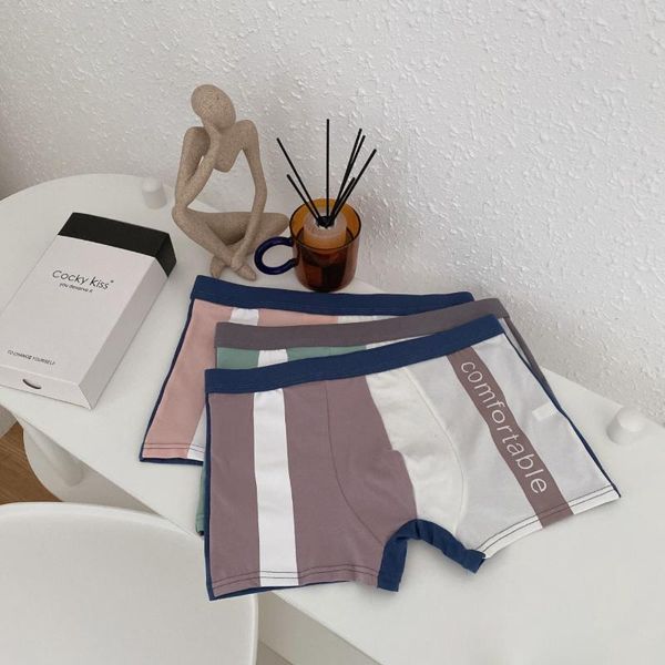 

underpants slow-pressure men's underwear pure cotton three-dimensional seamless comfortable breathable sports boxer briefs for men, Black;white