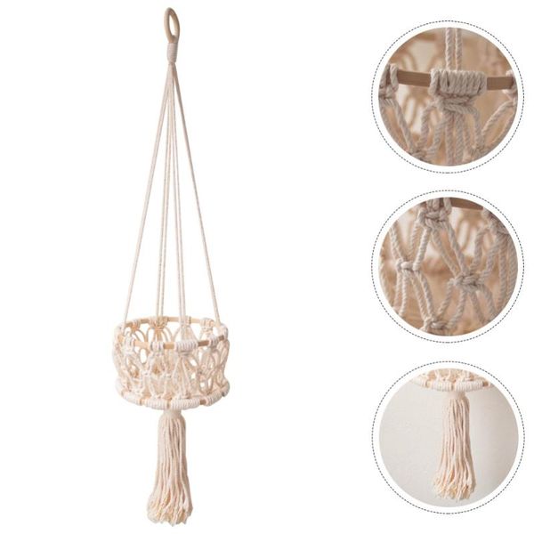 

storage baskets hanging basket fruit decorative cotton rope woven