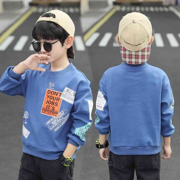 

boys' sweater 2021 new big foreign autumn boys' handsome korean bottomed shirt trendy children's clothes, Black;white