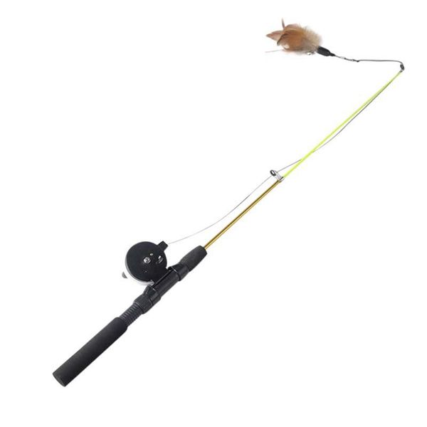 

cat toys pet bird feather teaser wand plastic stick feathers funny rods toy interactive flying training