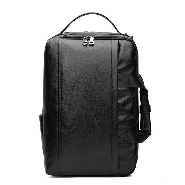 

backpack multi-function men pu soft leather shoulder bag large capacity outdoor lapschool travel waterproof