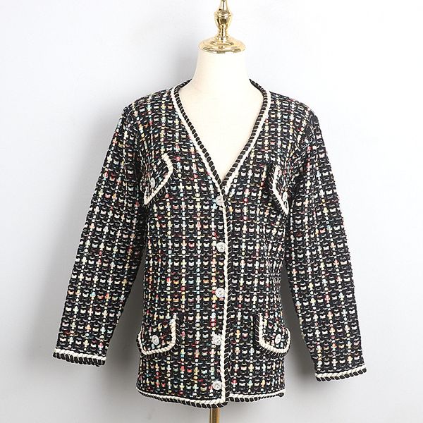 

802 2020 autumn pullover regular long sleeve panelled sweater coat v neck fashion sweater luxury sweater jianyi, White;black