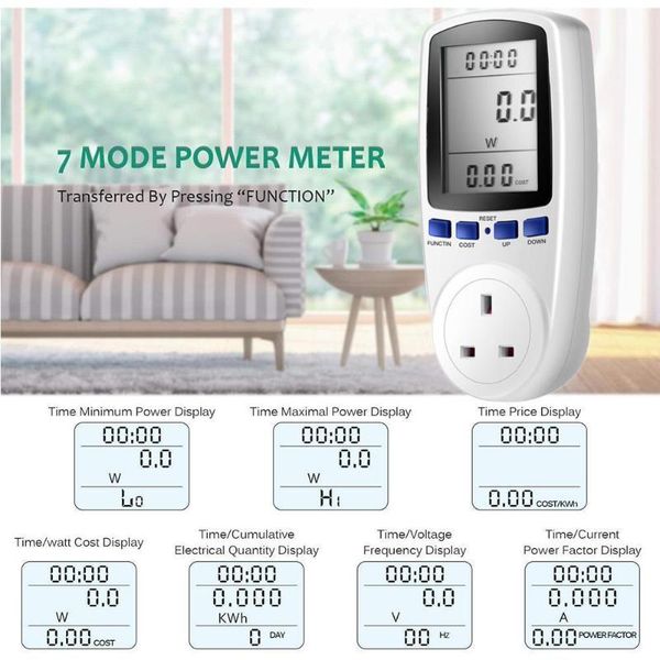 

smart home control uk plug socket digital voltage wattmeter power consumption ac 230v energy analyzer for kwh meter monitor electricity way0