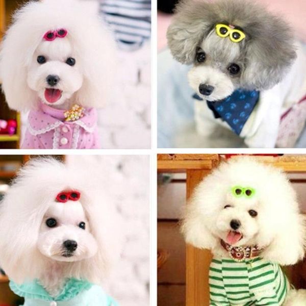 

dog apparel pet cute heart-shaped decorative sunglasses hairpin bowknot puppy cat teddy hair accessories supplies