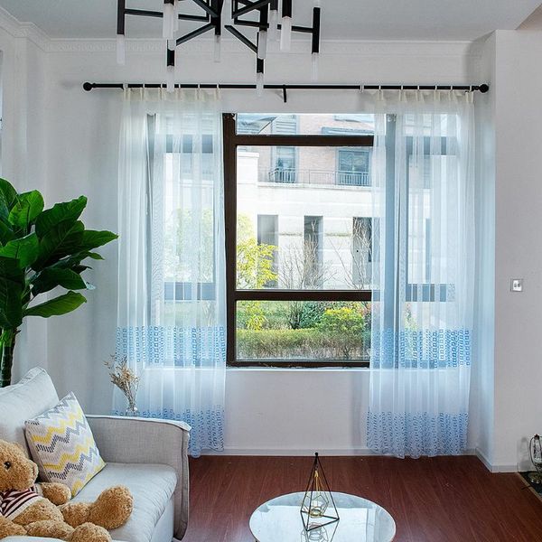 

curtain & drapes embroidery leaves sheer tulle window treatment voile drape valance fabric dormitorio curtains for livingroom 3.29