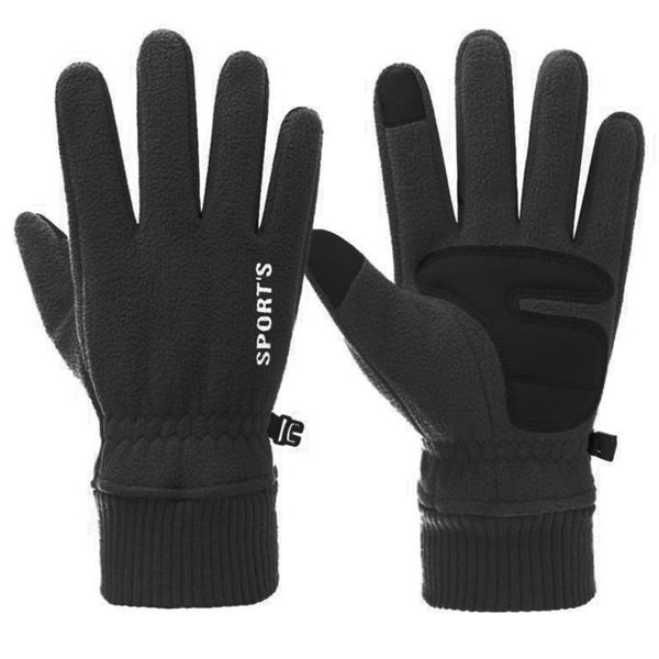 

cycling gloves -waterproof fleece ski men women winter warm snowboard thermal motorcycle riding climbing, Black