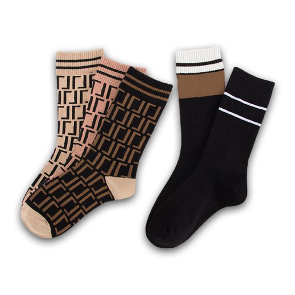

mens socks women men cotton all-match classic breathable long socks ff letter embroidery leg warmers stripe socks, Black;white