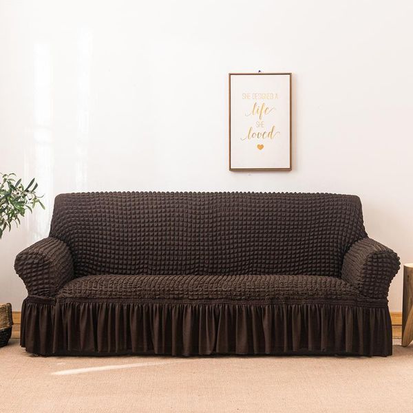 

chair covers 1/2/3/4 seater bubble plaid with skirt dining sofa cover elastic slipcover stretch universal size